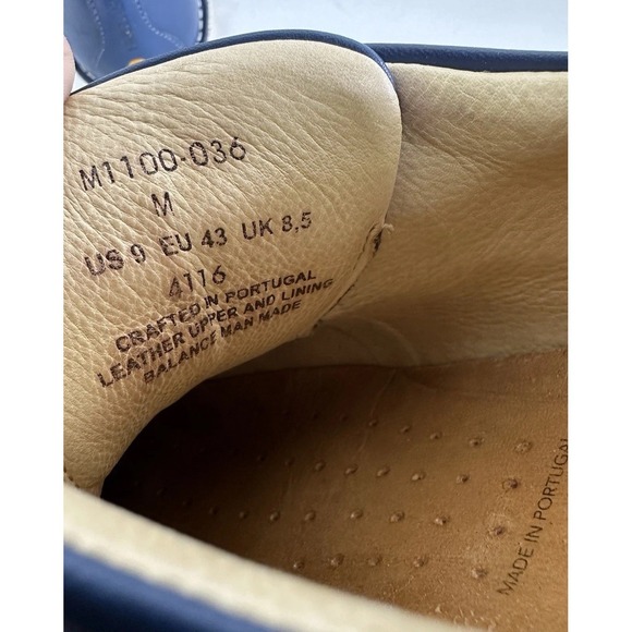 Samuel Hubbard Dress Fast Blue Leather Dress Shoes / Men's Size 9 - Picture 8 of 8